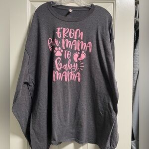 Fur mama to baby mama gray shirt